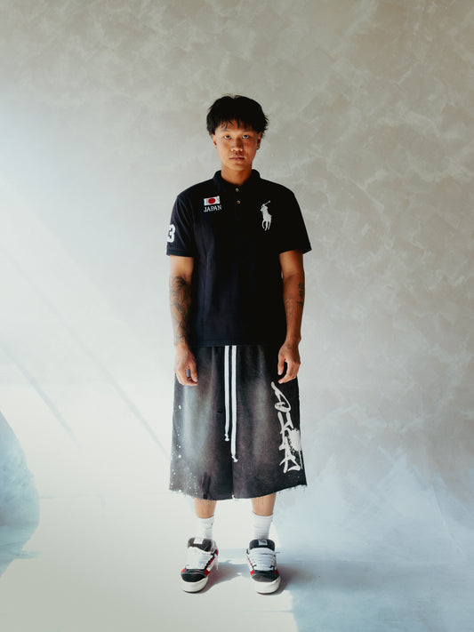 BLACK CANVAS SHORTS